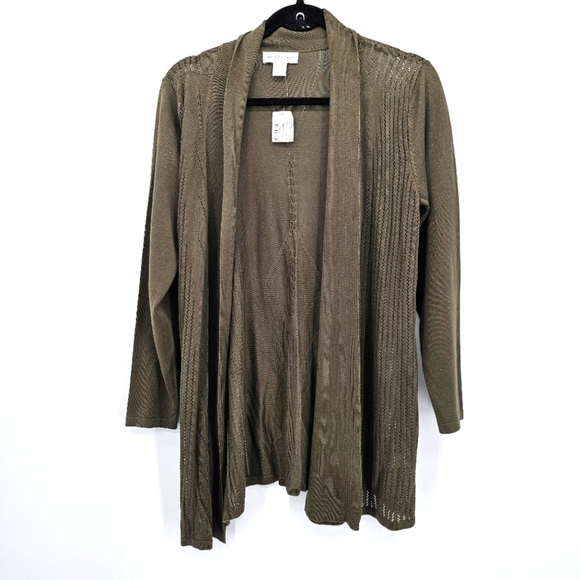 Christopher & Banks open front loose knit cardigan women's size large - Picture 1 of 6